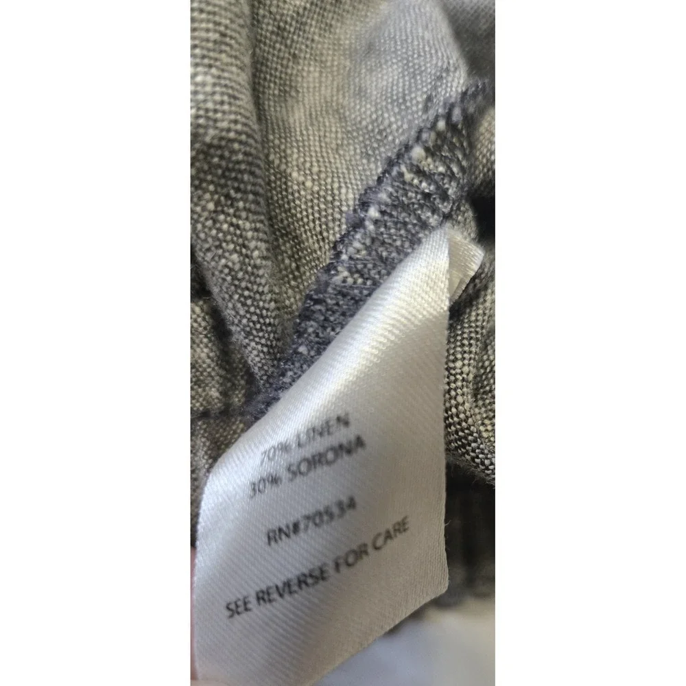 Orvis Linen Blend Pants Womens 16 Gray Cuff Leg Relaxed Lightweight Beach‎ Luxe